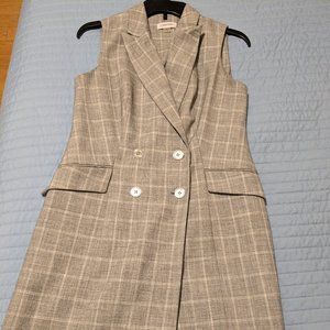 Calvin Klein plaid long blazer dress